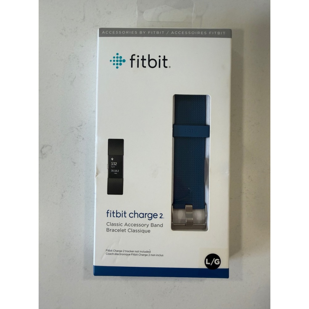 Fitbit Charge 2 Classic Accessory Band Blue Large FB168ABBUL Replacement Strap